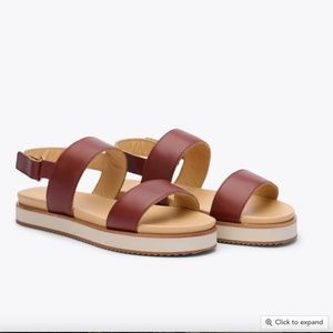 Nisolo Go-To Flatform Sandal in Brandy
